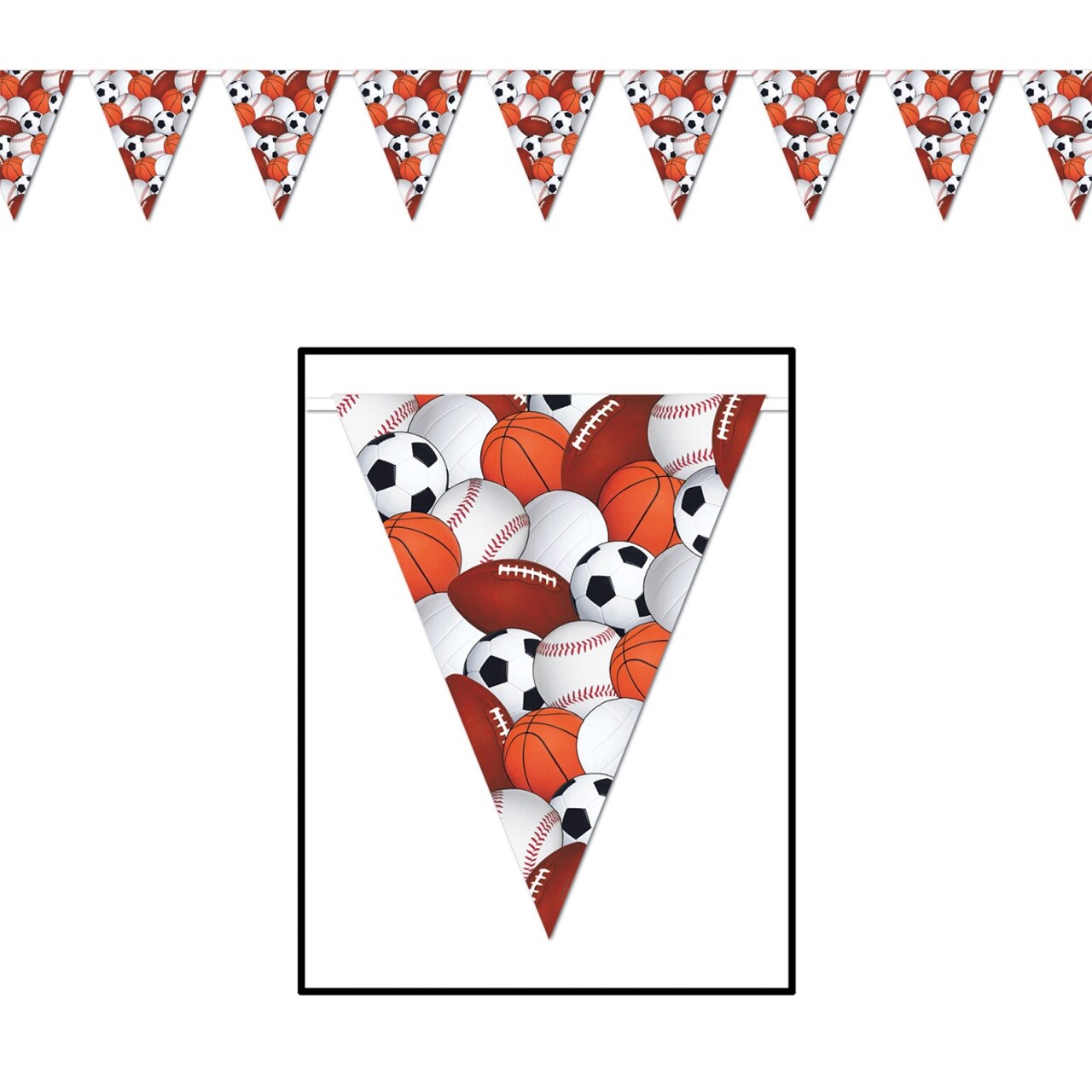 Party Central Club Pack of 12 Vibrantly Colored Sports Pennant Banner Hanging Decors 12'